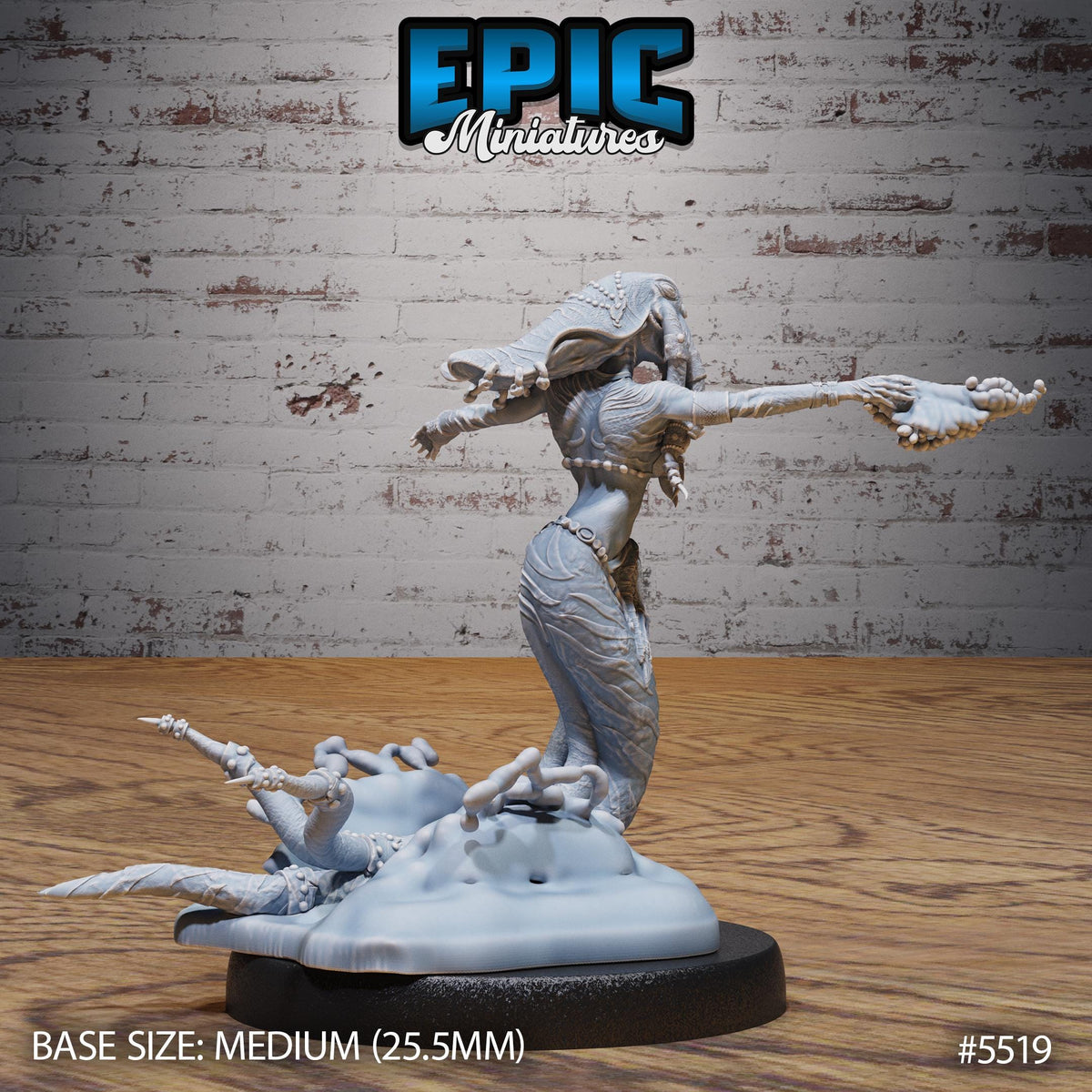 Deepmaid Option #5519 back DND miniature Deep Sea Mysteries 16k resin