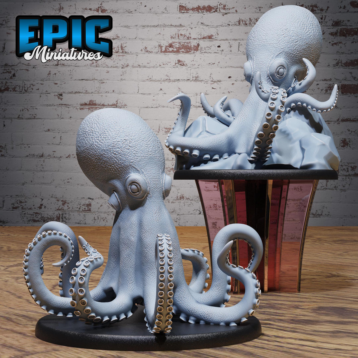 Giant Octopus of 2 DND miniatures group photo Deep Sea Mysteries