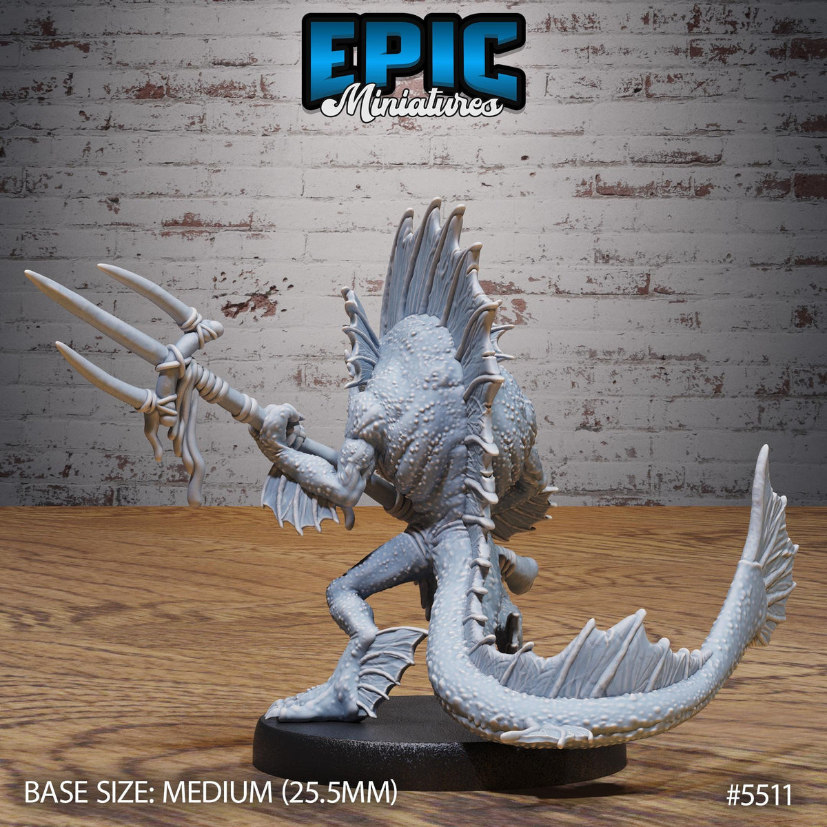 Fish folk Warrior Option #5511 back DND miniature Deep Sea Mysteries 16k resin