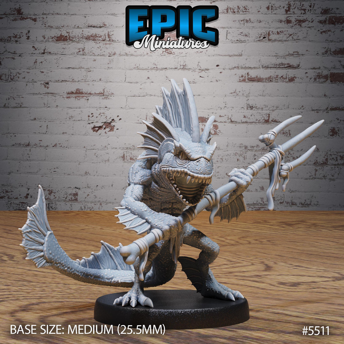 Fish folk Warrior Option #5511 front DND miniature Deep Sea Mysteries 16k resin