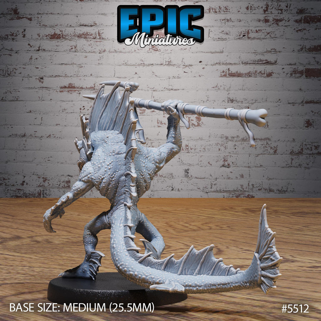 Fish folk Warrior Option #5512 back DND miniature Deep Sea Mysteries 16k resin