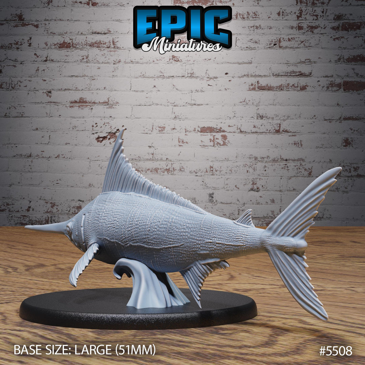 Marlin Swordfish of 2 Option #5509 front DND miniature Deep Sea Mysteries 16k resin