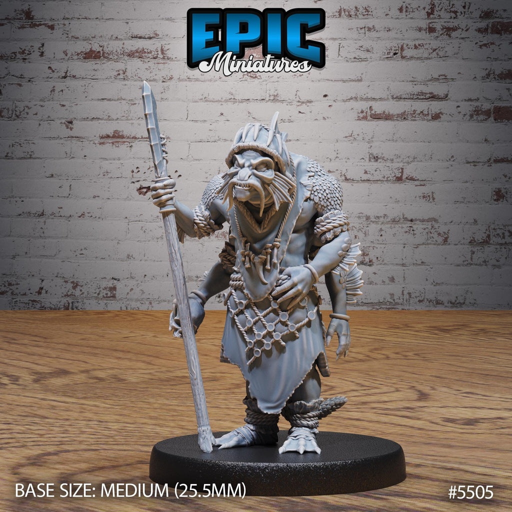Fish folk Vagabond of 3 Option #5505 front DND miniature Deep Sea Mysteries 16k resin