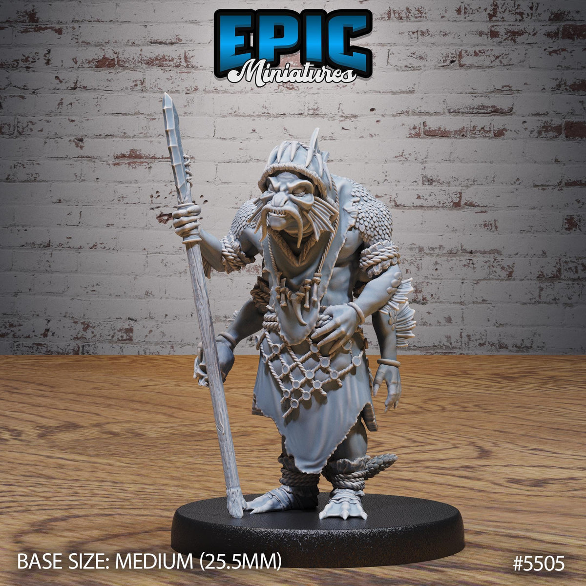 Fish folk Vagabond of 3 Option #5505 front DND miniature Deep Sea Mysteries 16k resin