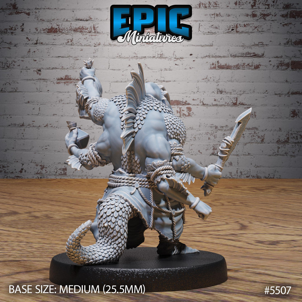 Fish folk Vagabond of 3 Option #5507 back DND miniature Deep Sea Mysteries 16k resin