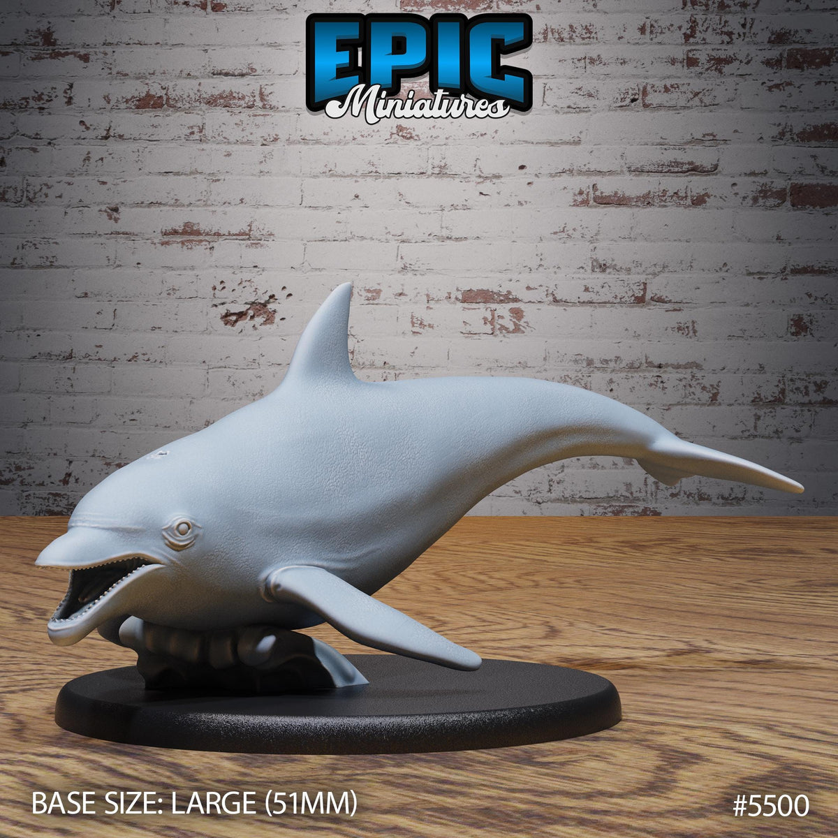 Dolphin of 2 Option #5500 front DND miniature Deep Sea Mysteries 16k resin