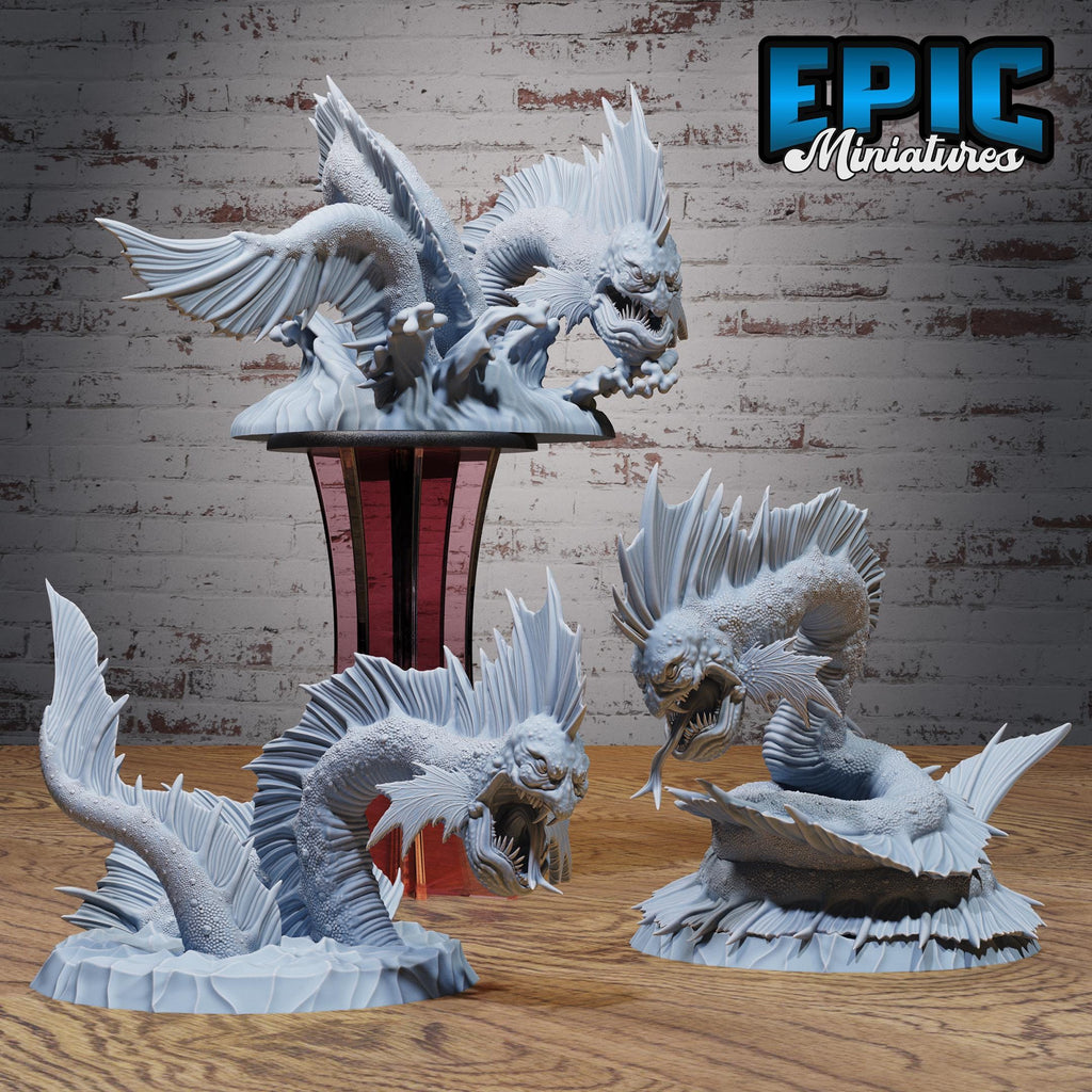 Sea Serpent Monster of 3 DND miniatures group photo Deep Sea Mysteries