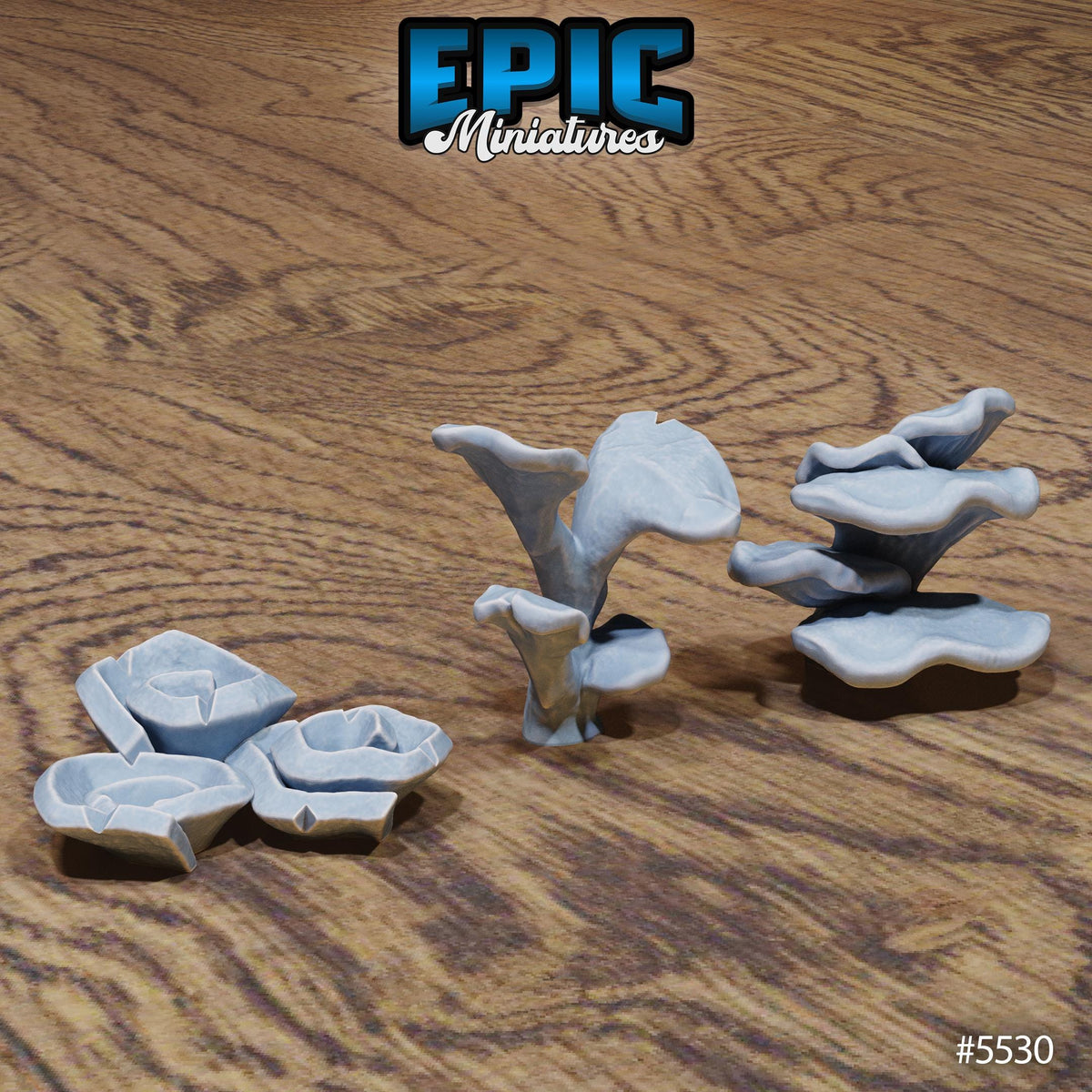 Underwater Scatter Terrain Option #5530 (3) front DND miniature Deep Sea Mysteries 16k resin