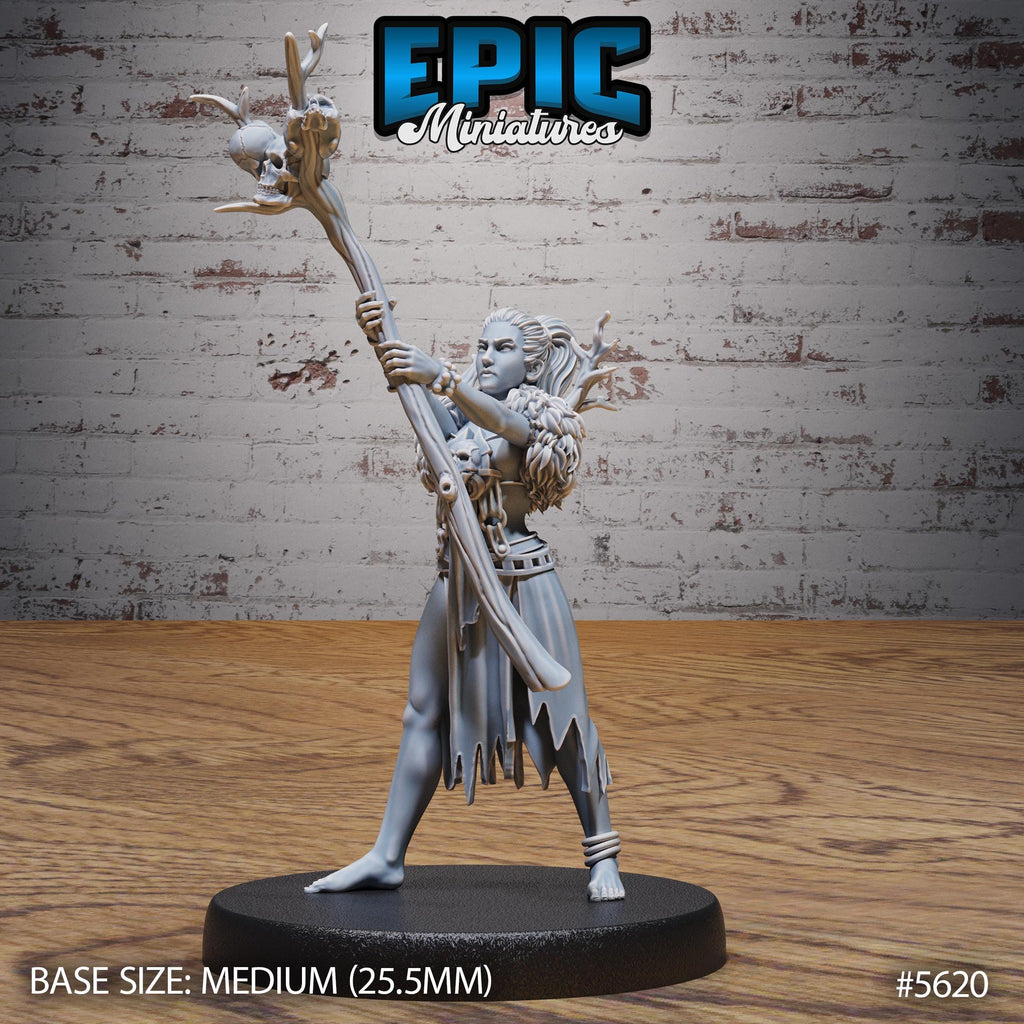 Witch Coven Set of 8 DND Minis | Witch Forest Collection | TTRPG | Witchlight Hourglass Frostmaiden Cthulhu Mork Borg Hag Sorceress Feywild Option #5621 front DND miniature  16k resin