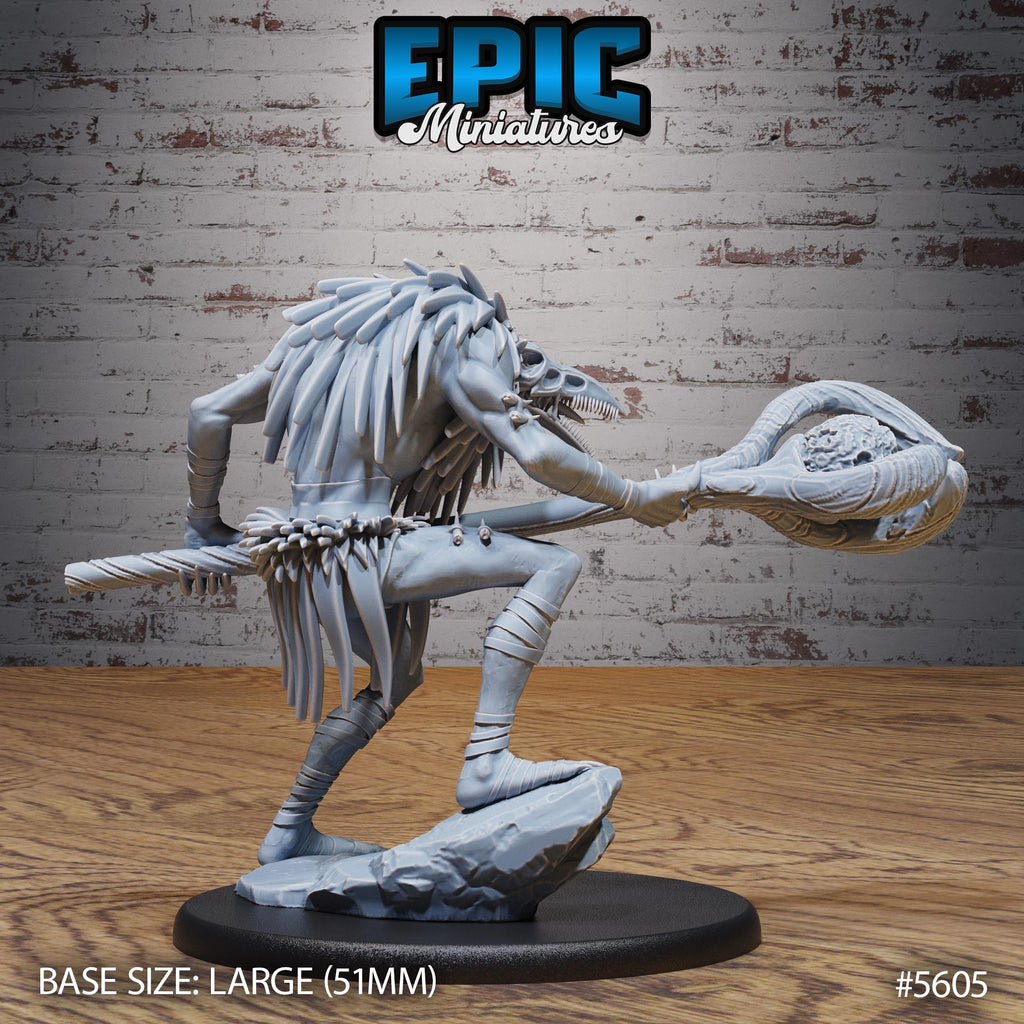 Crow Shaman of 3 Option #5605 back DND miniature Witch Forest 16k resin