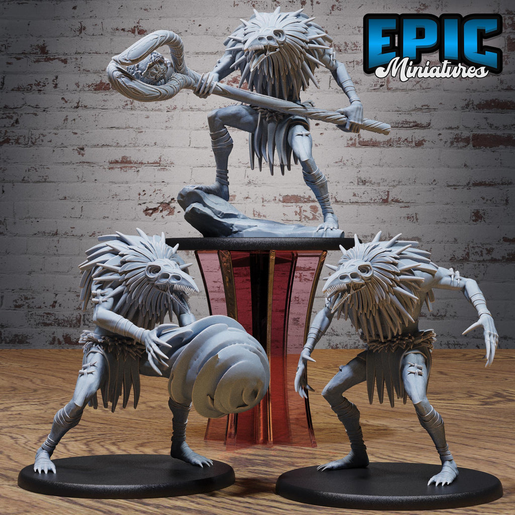 Crow Shaman of 3 DND miniatures group photo Witch Forest