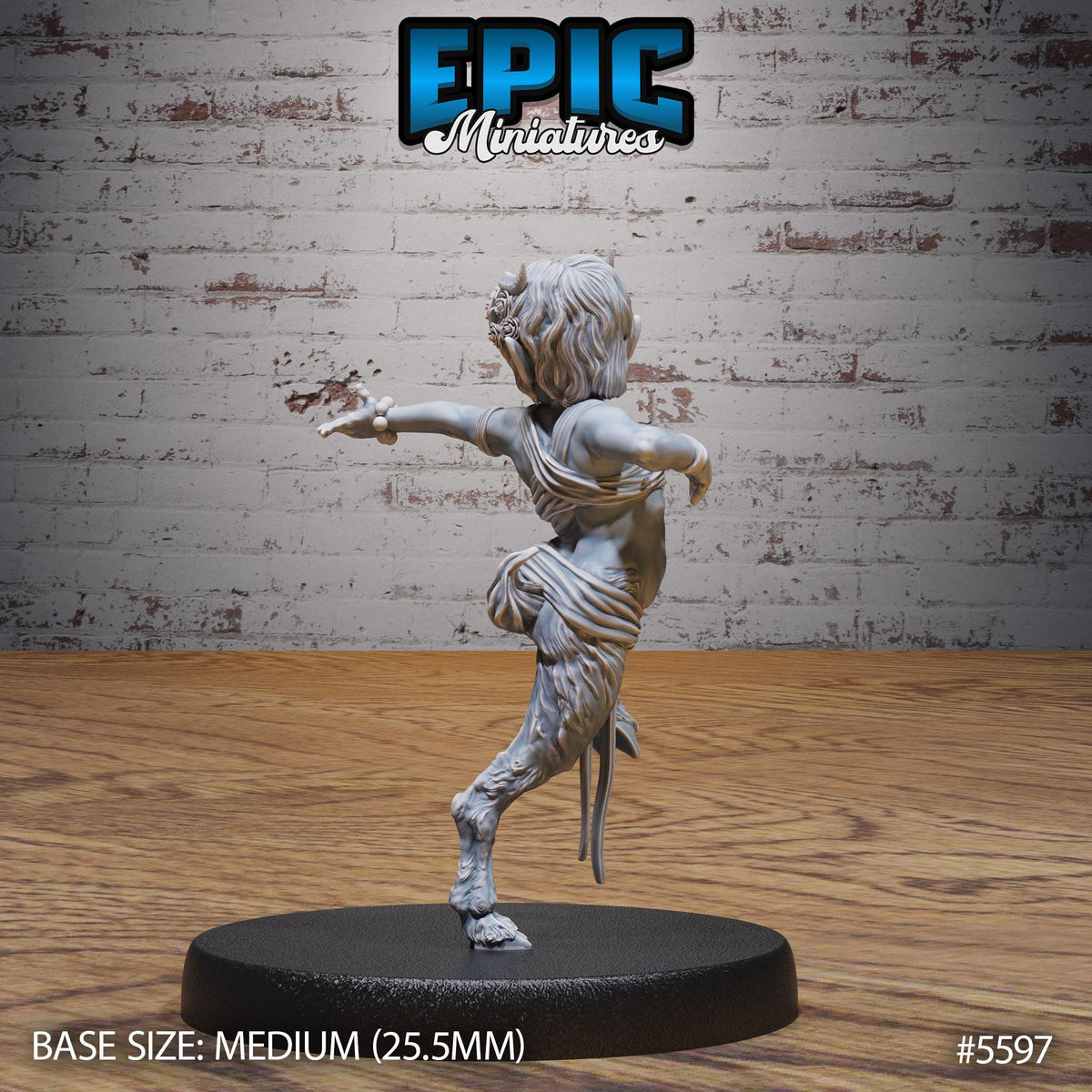 Satyr Child of 3 Option #5597 back DND miniature Witch Forest 16k resin