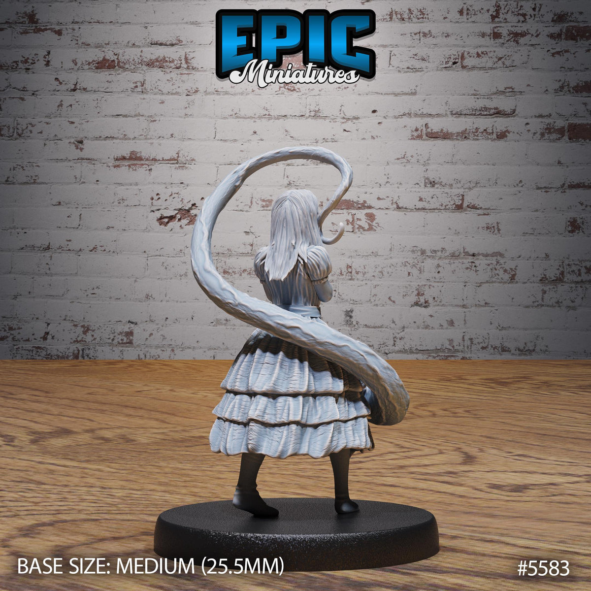 Mimic Girl of 3 Option #5583 back DND miniature Witch Forest 16k resin