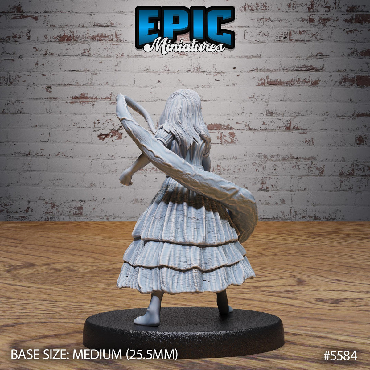 Mimic Girl of 3 Option #5584 back DND miniature Witch Forest 16k resin