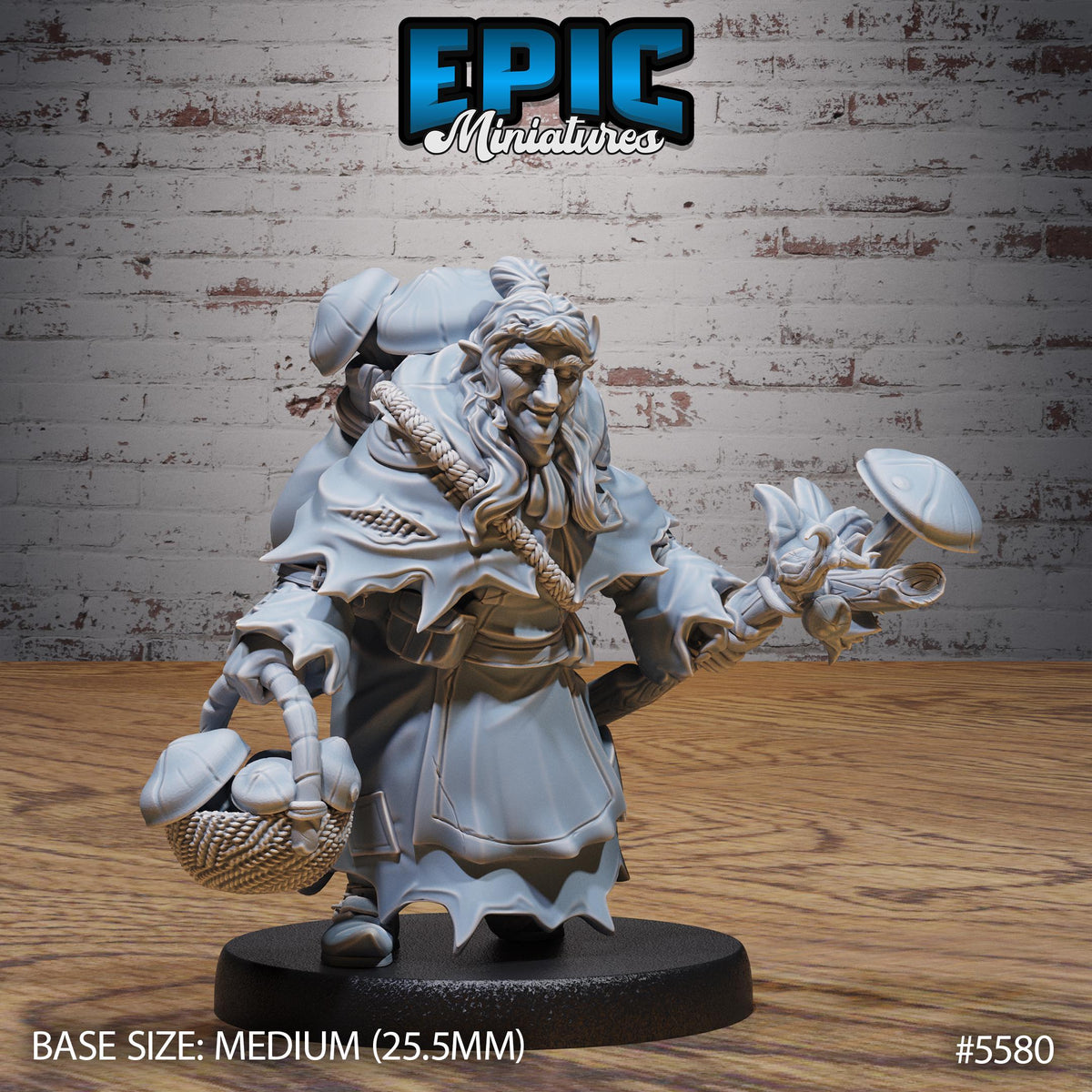 Granny Witch of 3 Option #5580 front DND miniature Witch Forest 16k resin