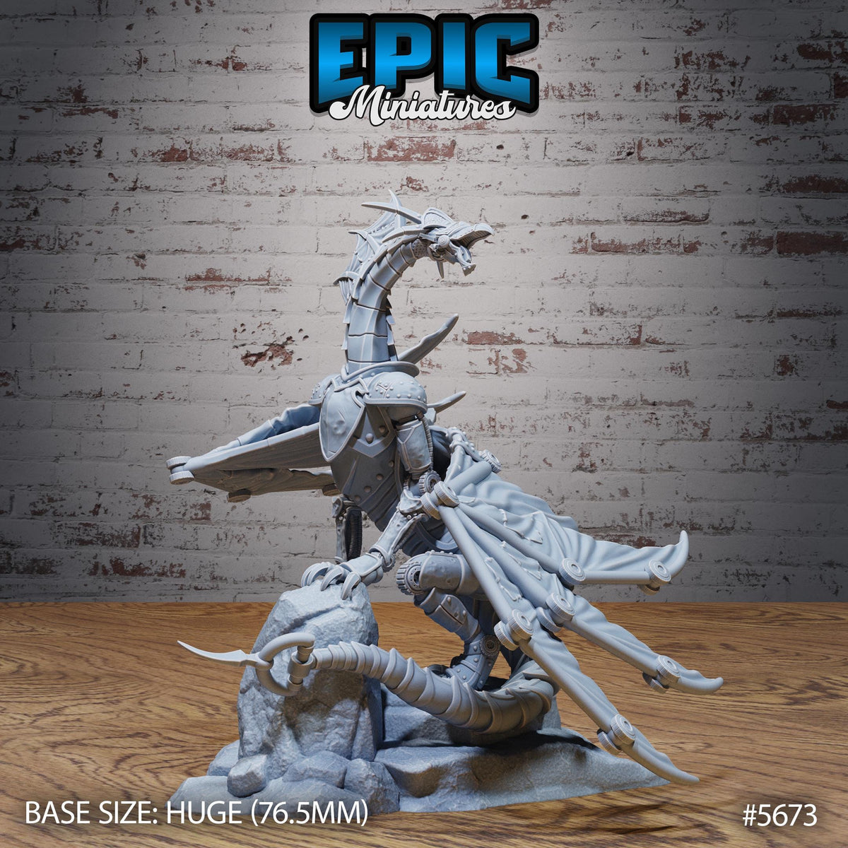 Dragon Construct 1 at 32mm front DND miniature Mechanus Clockwork 16k resin