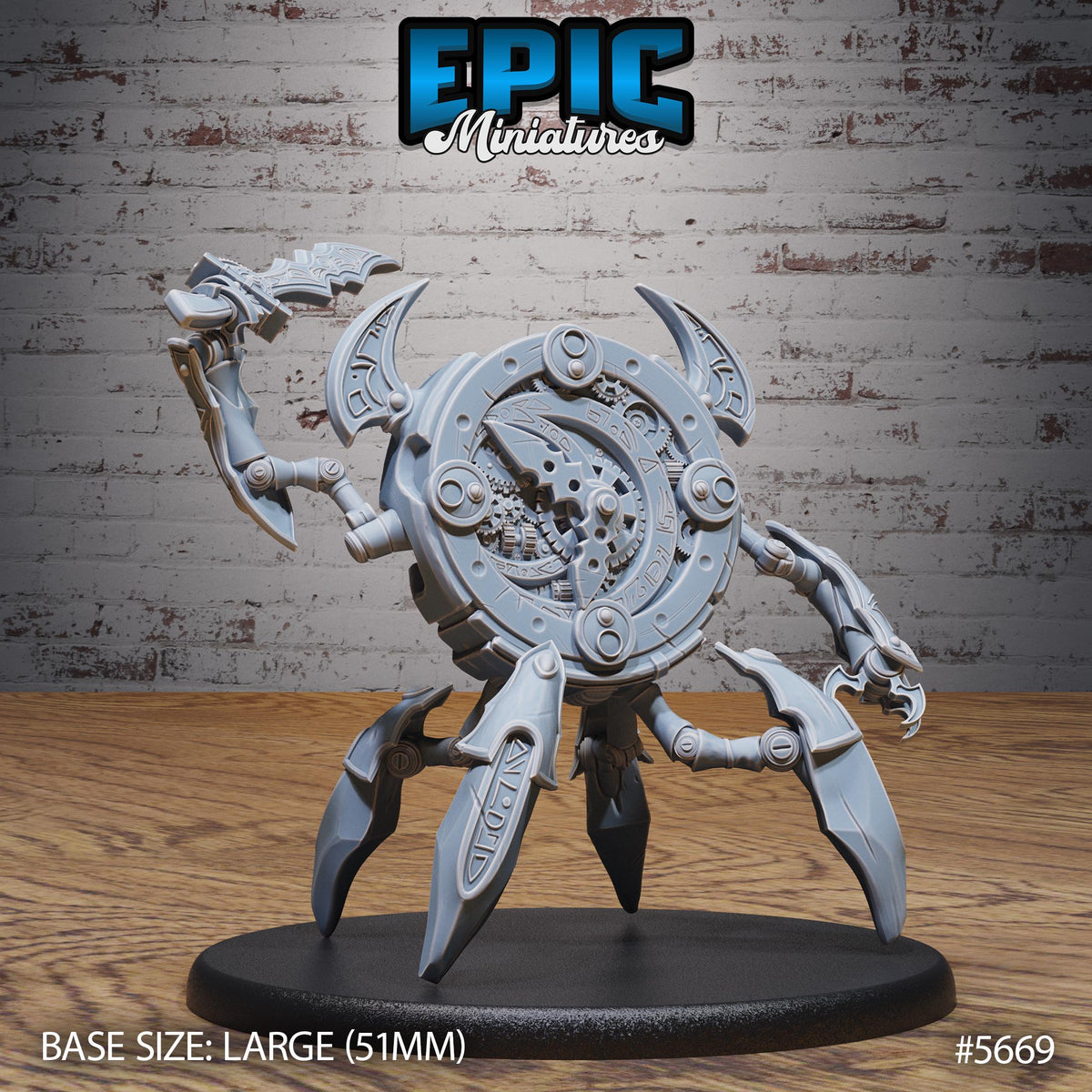 Clockwork Golem Option #5669 front DND miniature Mechanus Clockwork 16k resin