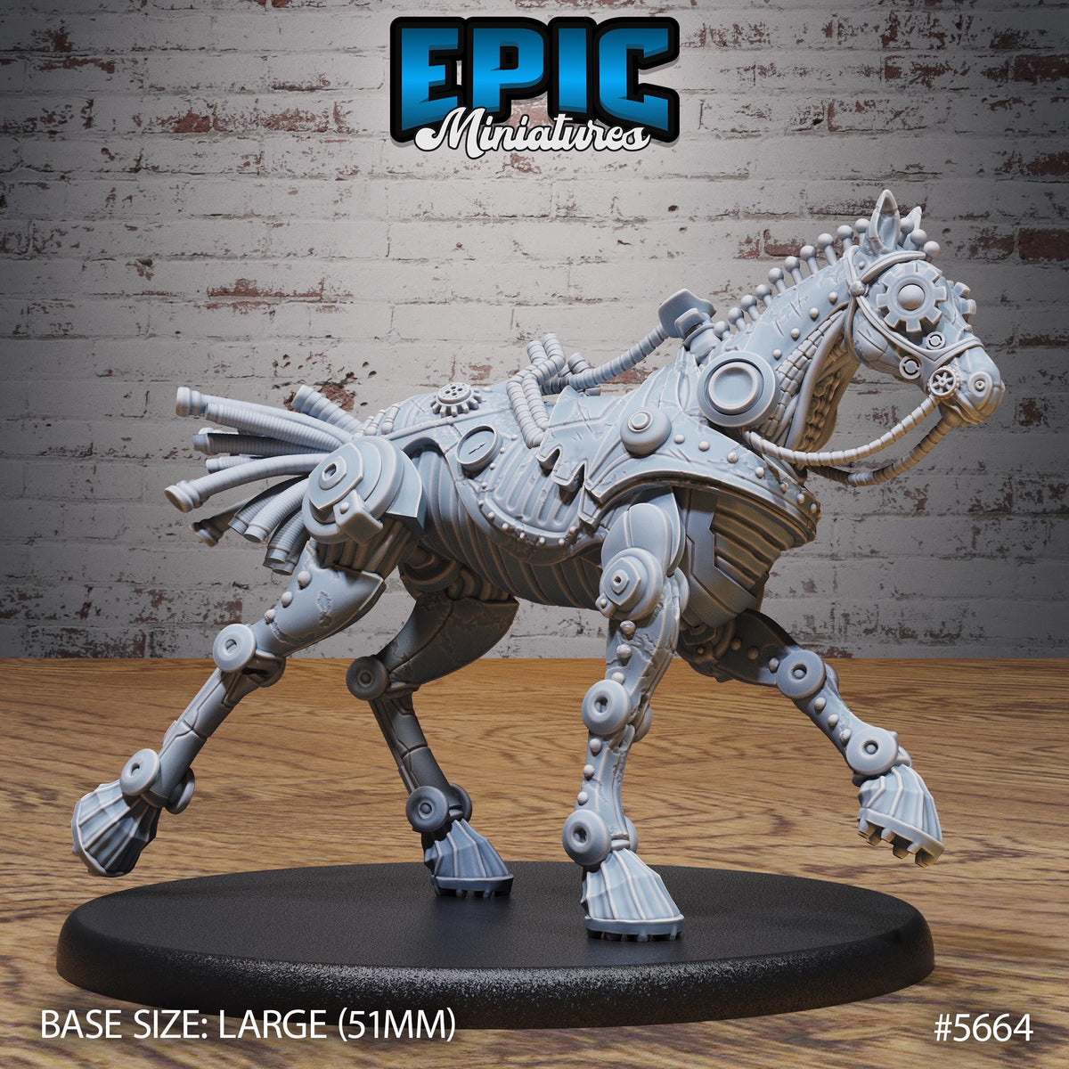 Horse Construct Option #5663 back DND miniature Mechanus Clockwork 16k resin