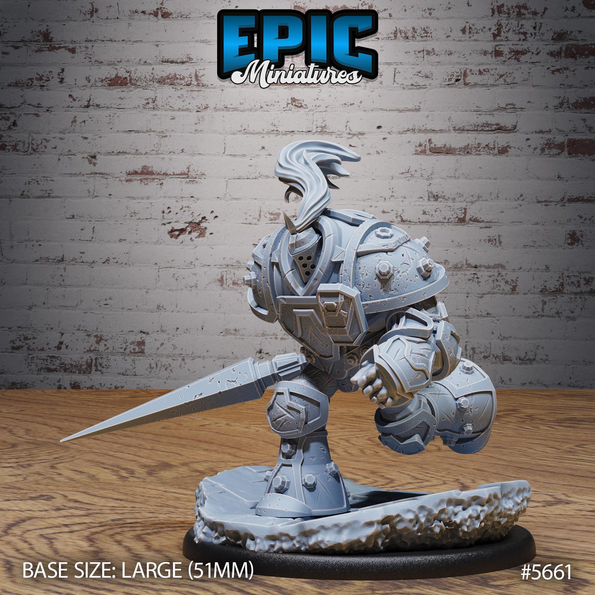 Queens Knight Option #5661 front DND miniature Mechanus Clockwork 16k resin