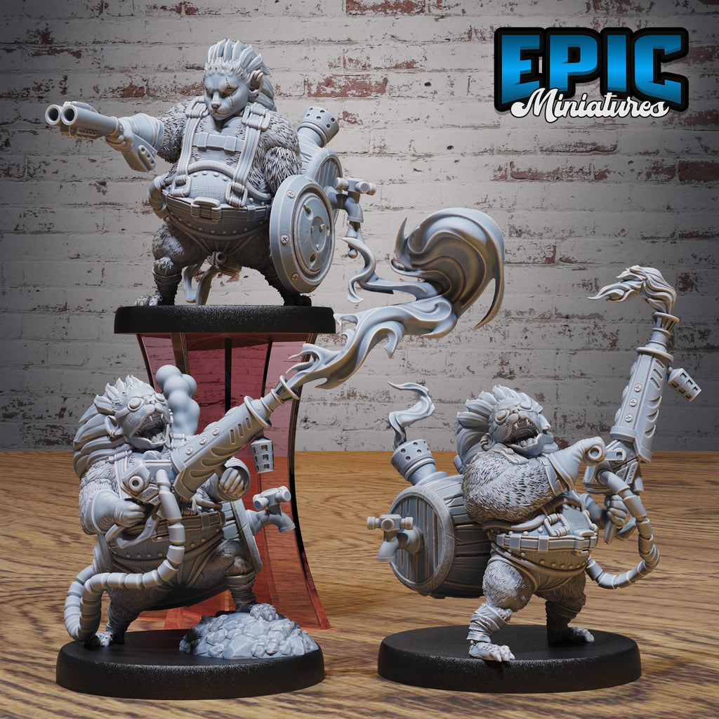 Hedgehog Arsonist Set of 3 DND miniatures group photo Mechanus Clockwork