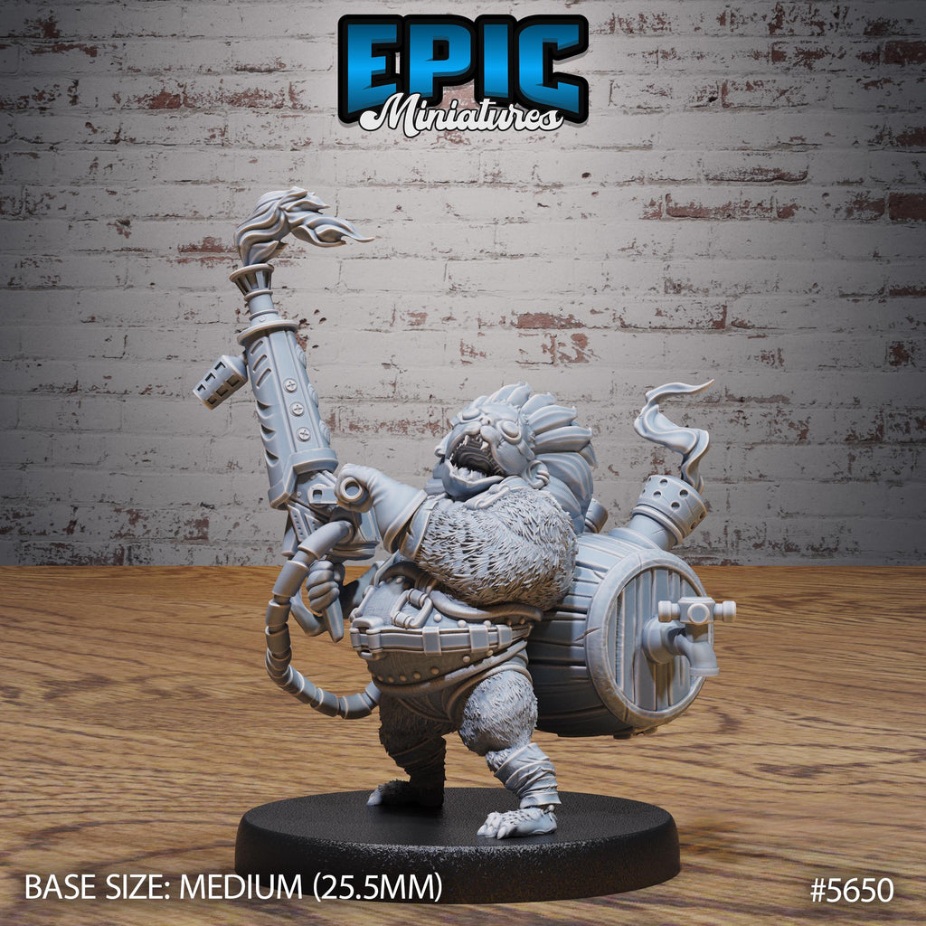Hedgehog Arsonist Option #5650 front DND miniature Mechanus Clockwork 16k resin