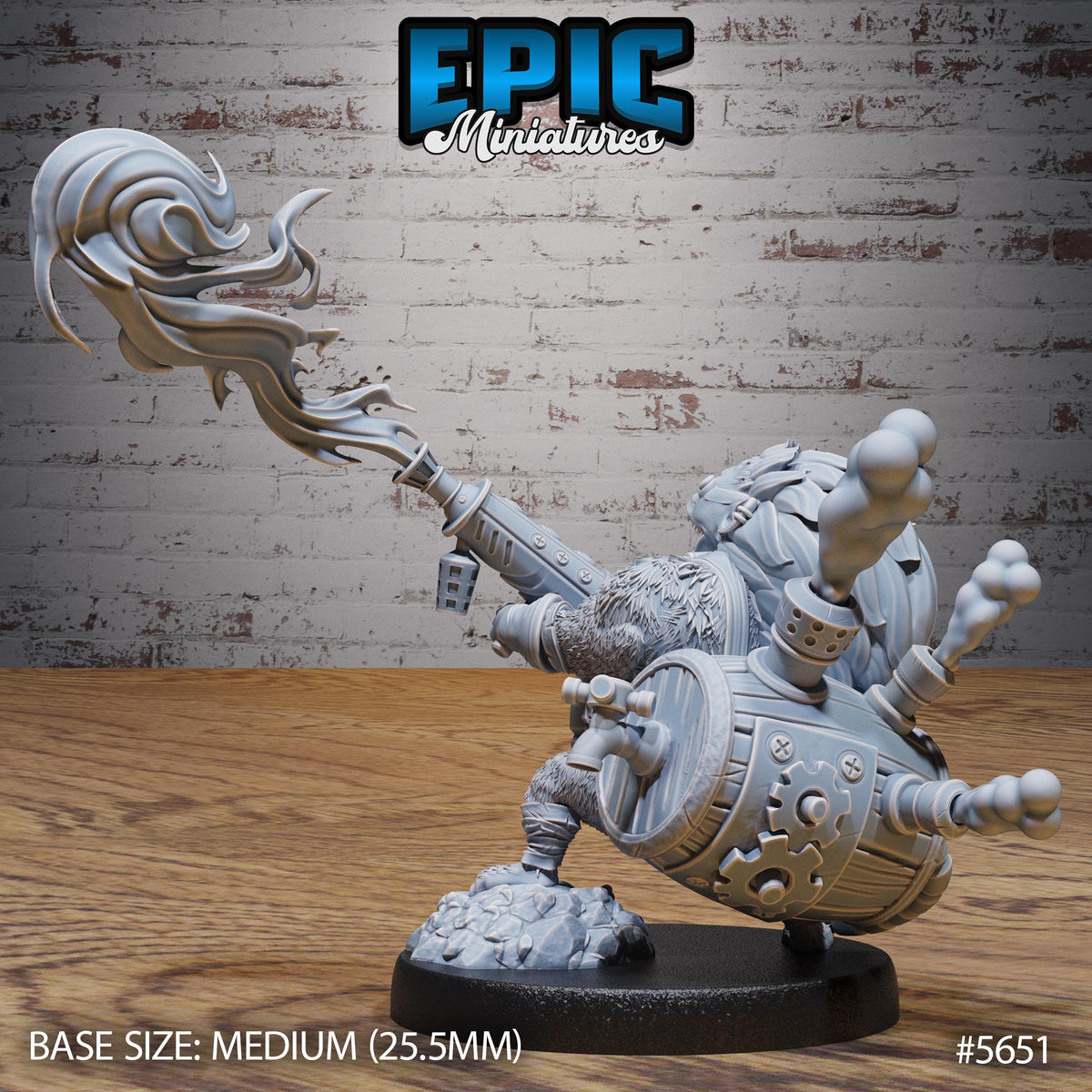 Hedgehog Arsonist Option #5651 back DND miniature Mechanus Clockwork 16k resin