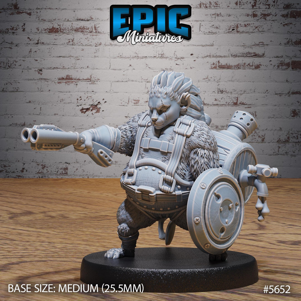 Hedgehog Arsonist Option #5652 front DND miniature Mechanus Clockwork 16k resin