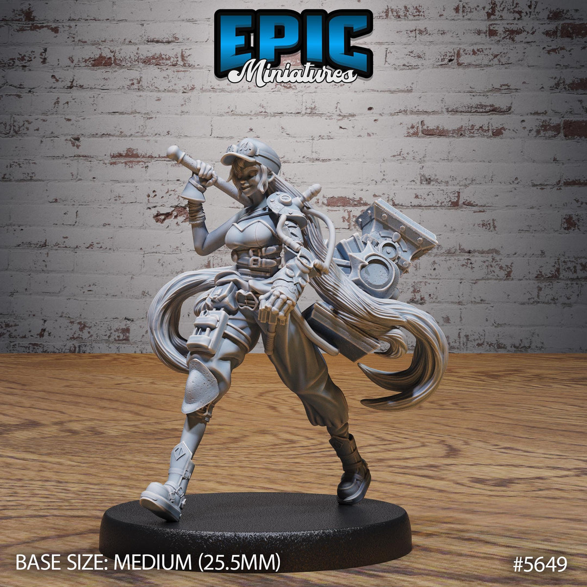 Tinkerer Bethy Option #5649 front DND miniature Mechanus Clockwork 16k resin