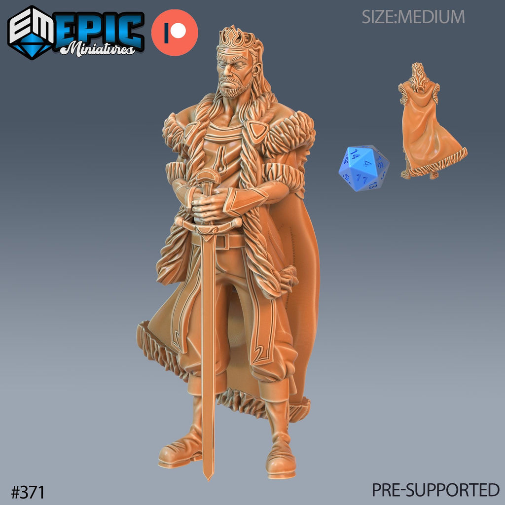 Corrupt King Set of 3 DND Minis | Last Rebellion Collection | TTRPG | Waterdeep Exandria Tiamat Curse Strahd Throne Option #371 front DND miniature  16k resin
