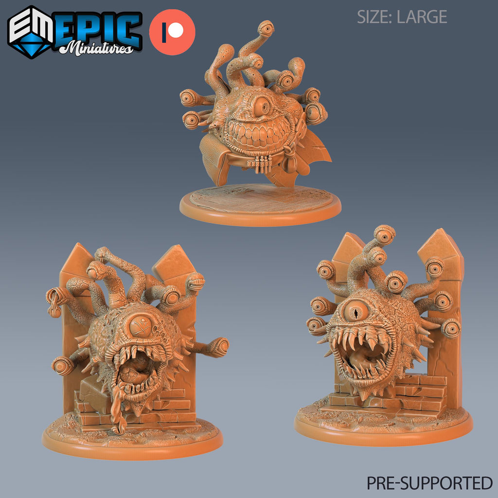 Eye Tyrant Set of 3 DND Minis | Last Rebellion Collection | TTRPG | Waterdeep Exandria Tiamat Curse Strahd DND miniatures group photo