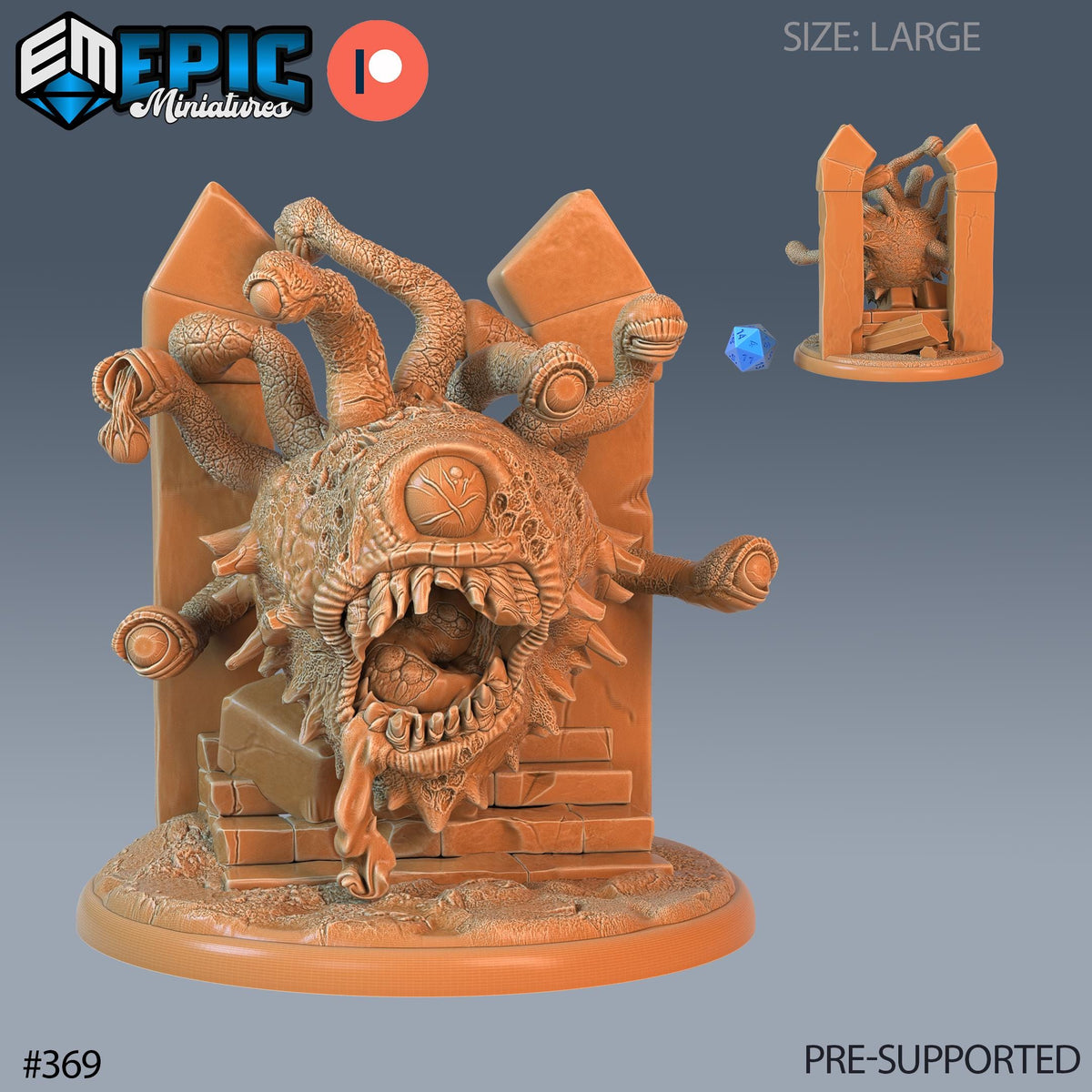 Eye Tyrant Set of 3 DND Minis | Last Rebellion Collection | TTRPG | Waterdeep Exandria Tiamat Curse Strahd Option #369 front DND miniature  16k resin