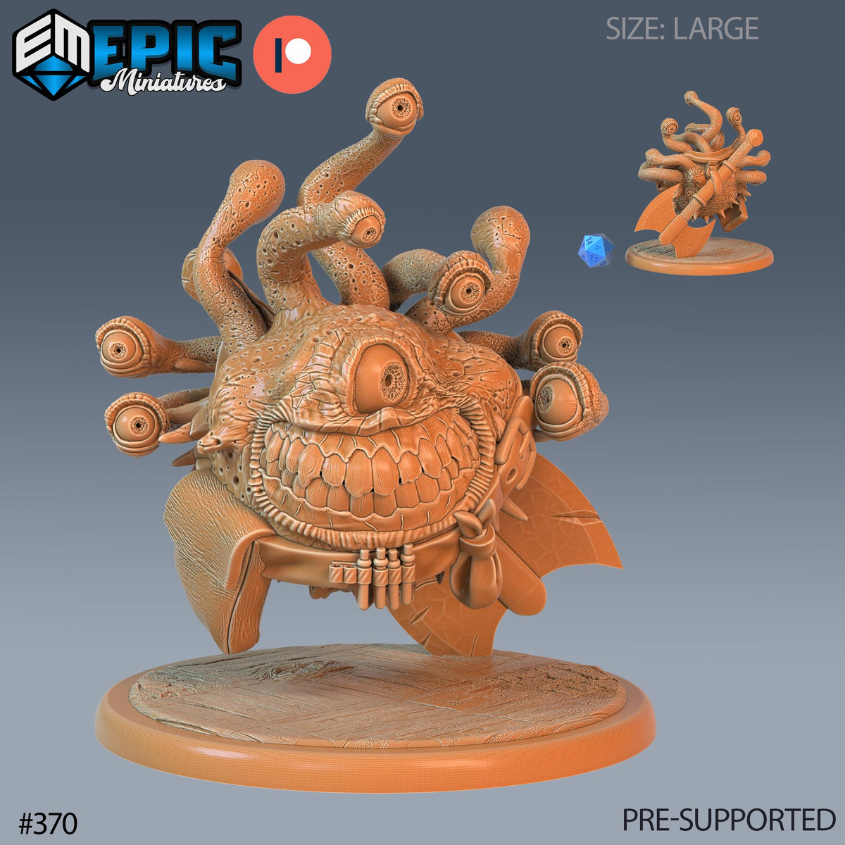 Eye Tyrant Set of 3 DND Minis | Last Rebellion Collection | TTRPG | Waterdeep Exandria Tiamat Curse Strahd Option #370 front DND miniature  16k resin