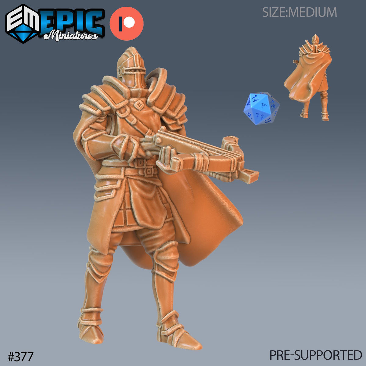 Royal Guard Crossbow Set of 3 DND Minis | Last Rebellion Collection | TTRPG | Waterdeep Exandria Tiamat Curse Strahd Option #377 front DND miniature  16k resin