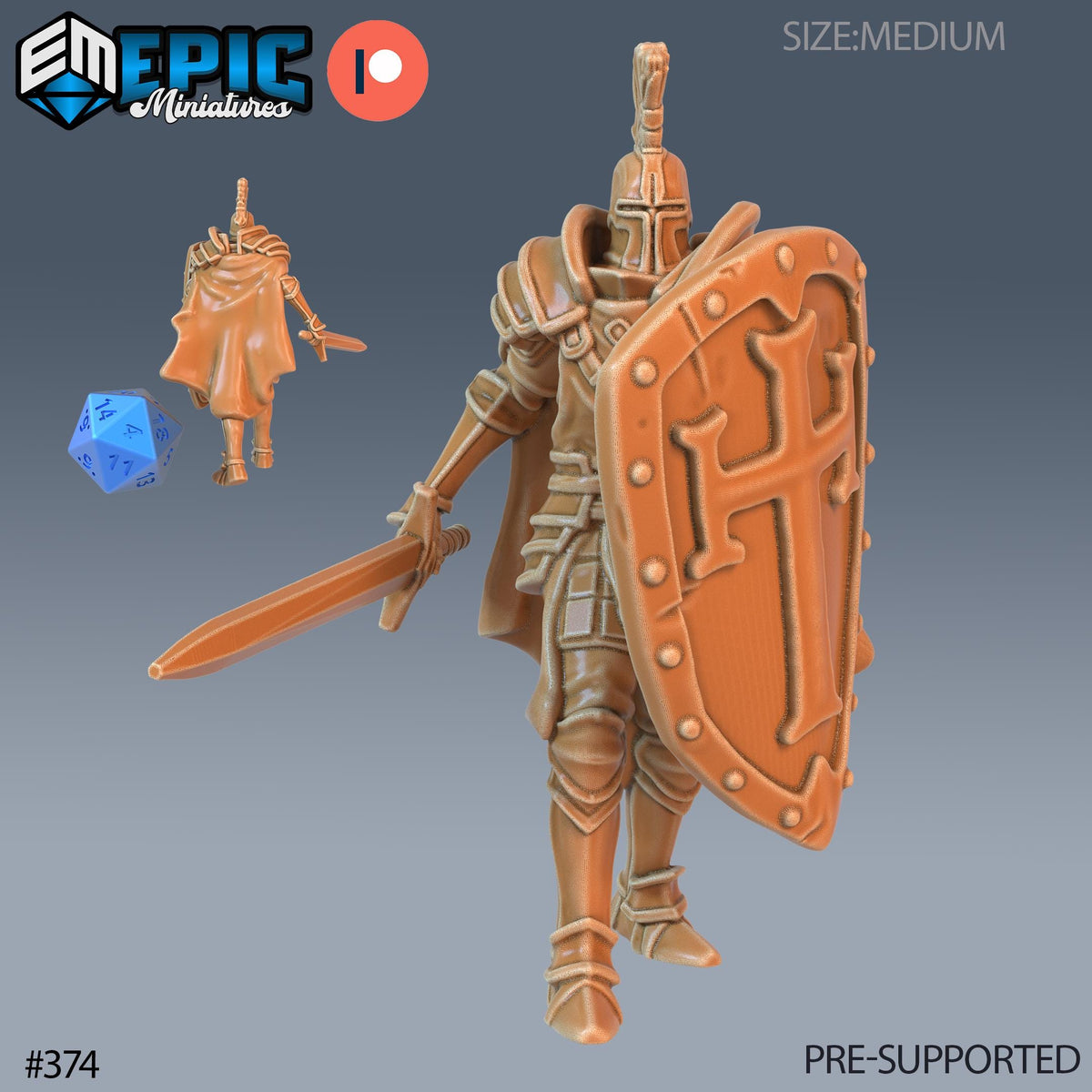 Royal Guard Sword Set of 3 DND Minis | Last Rebellion Collection | TTRPG | Waterdeep Exandria Tiamat Curse Strahd Option #374 (3) front DND miniature  16k resin