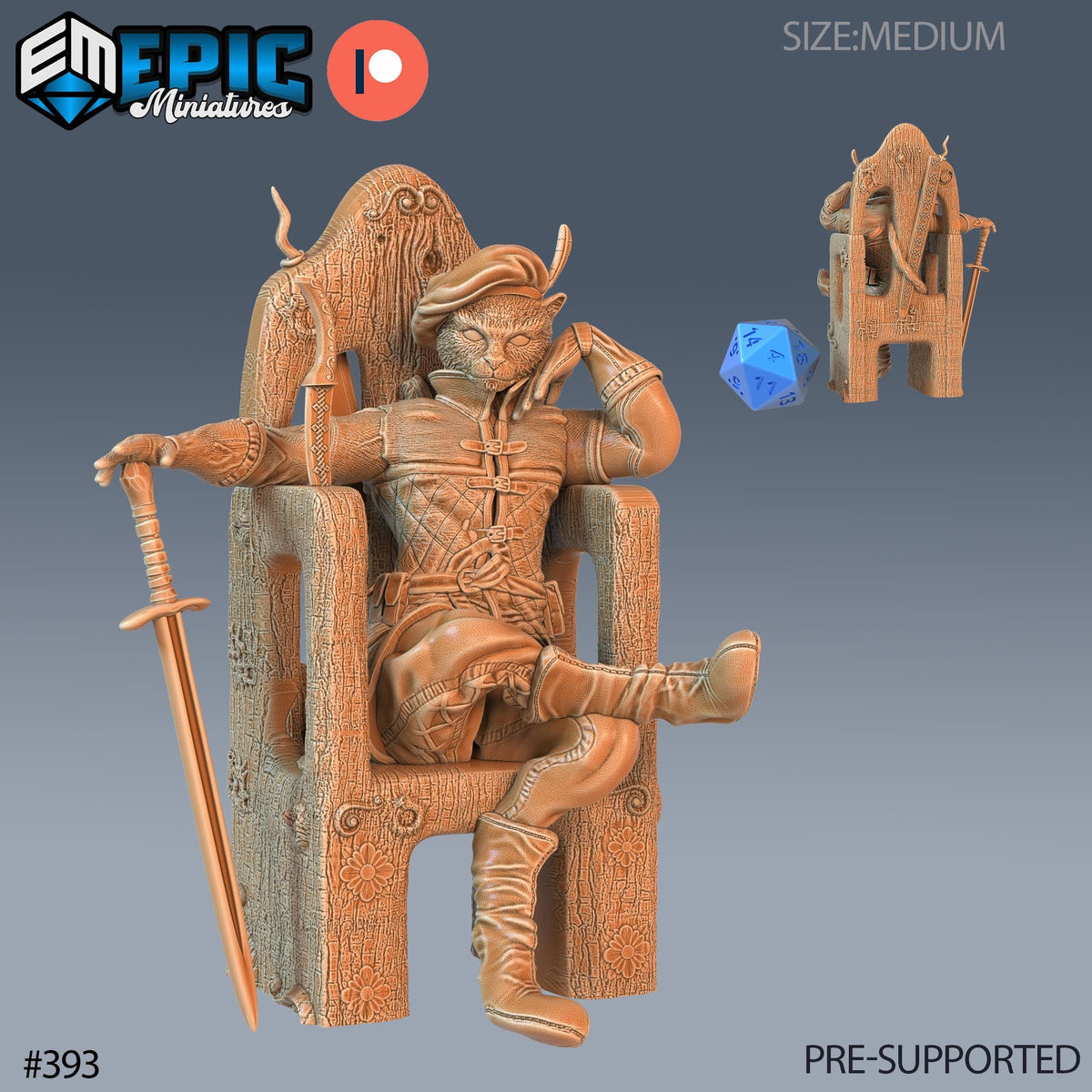 Tabaxi Black Cat Set of 3 DND Minis | Last Rebellion Collection | TTRPG | Waterdeep Exandria Tiamat Curse Strahd Catfolk Option #393 front DND miniature  16k resin