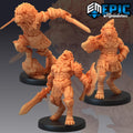 Tabaxi Lion Warrior Set of 3 DND Minis | Last Rebellion Collection | TTRPG | Waterdeep Exandria Tiamat Curse Strahd Catfolk DND miniatures group photo