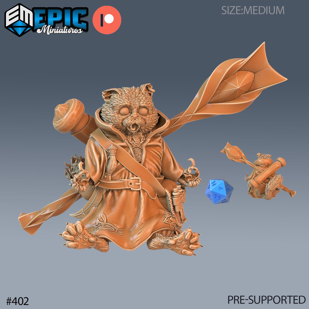 Tabaxi White Cat Set of 3 DND Minis | Last Rebellion Collection | TTRPG | Waterdeep Exandria Tiamat Curse Strahd Catfolk Magic Option #402 front DND miniature  16k resin