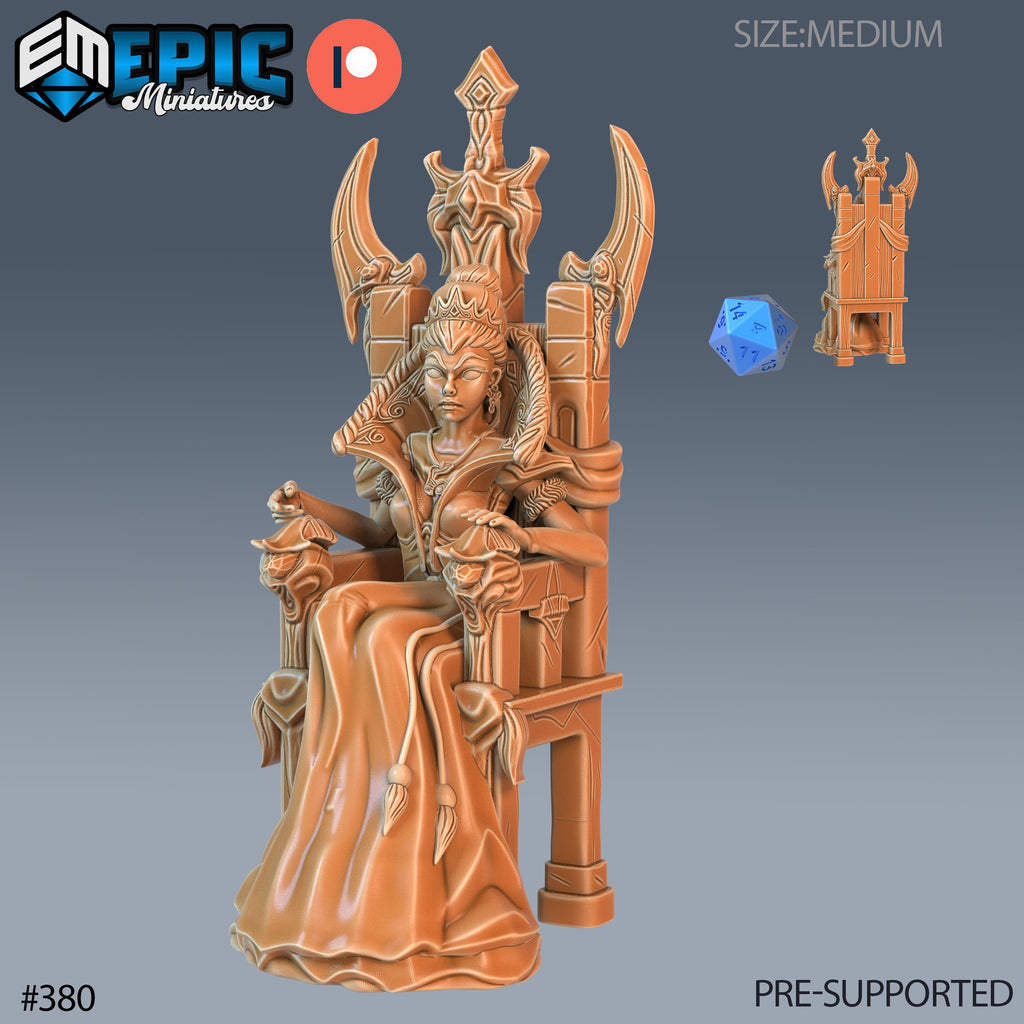 Vicious Queen Set of 3 DND Minis | Last Rebellion Collection | TTRPG | Waterdeep Exandria Tiamat Curse Strahd Throne Option #380 front DND miniature  16k resin