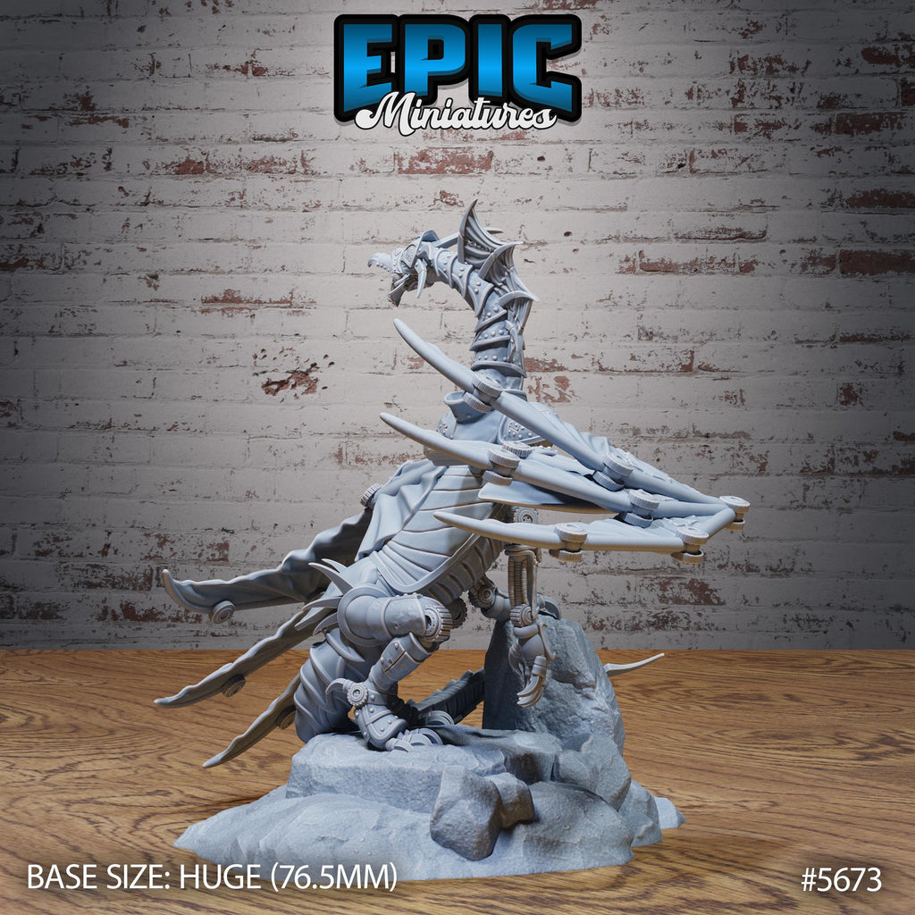 Dragon Construct 2 at 32mm front DND miniature Mechanus Clockwork 16k resin