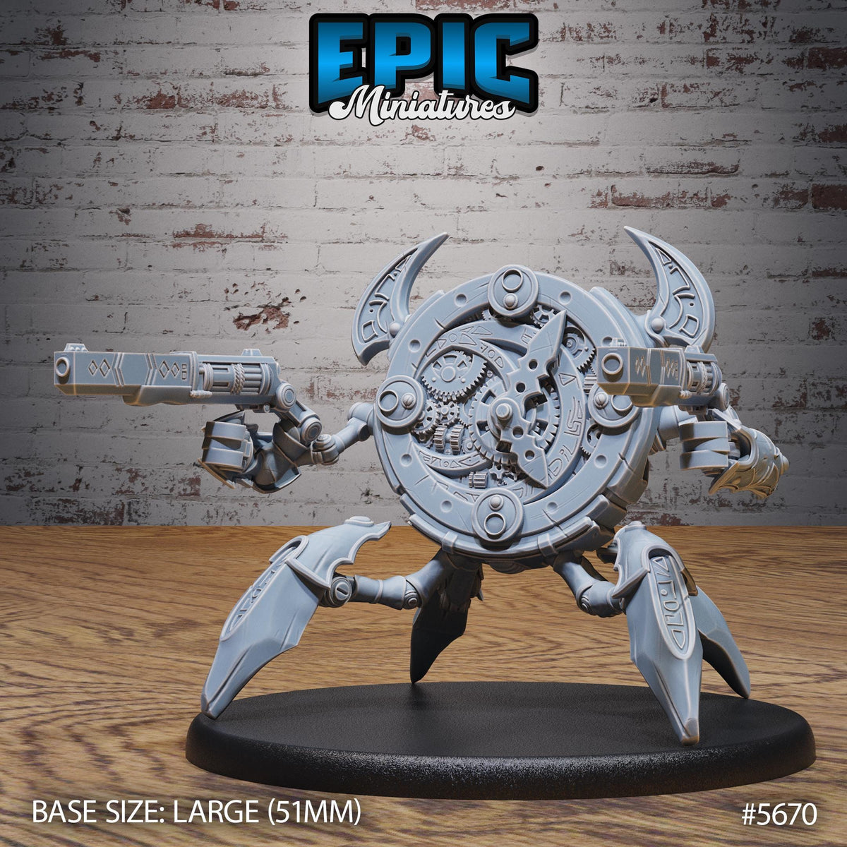 Clockwork Golem Option #5670 front DND miniature Mechanus Clockwork 16k resin