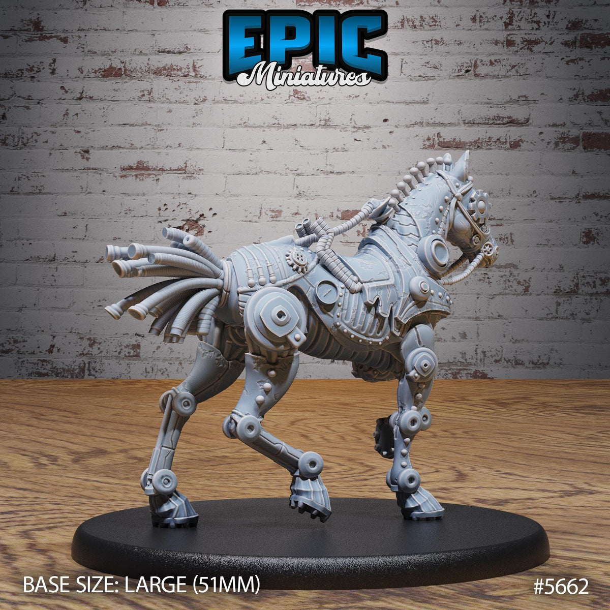Horse Construct Option #5662 front DND miniature Mechanus Clockwork 16k resin