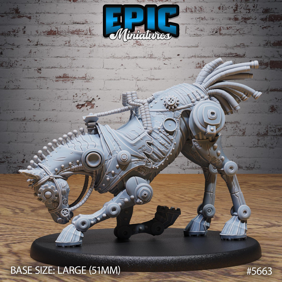Horse Construct Option #5662 back DND miniature Mechanus Clockwork 16k resin