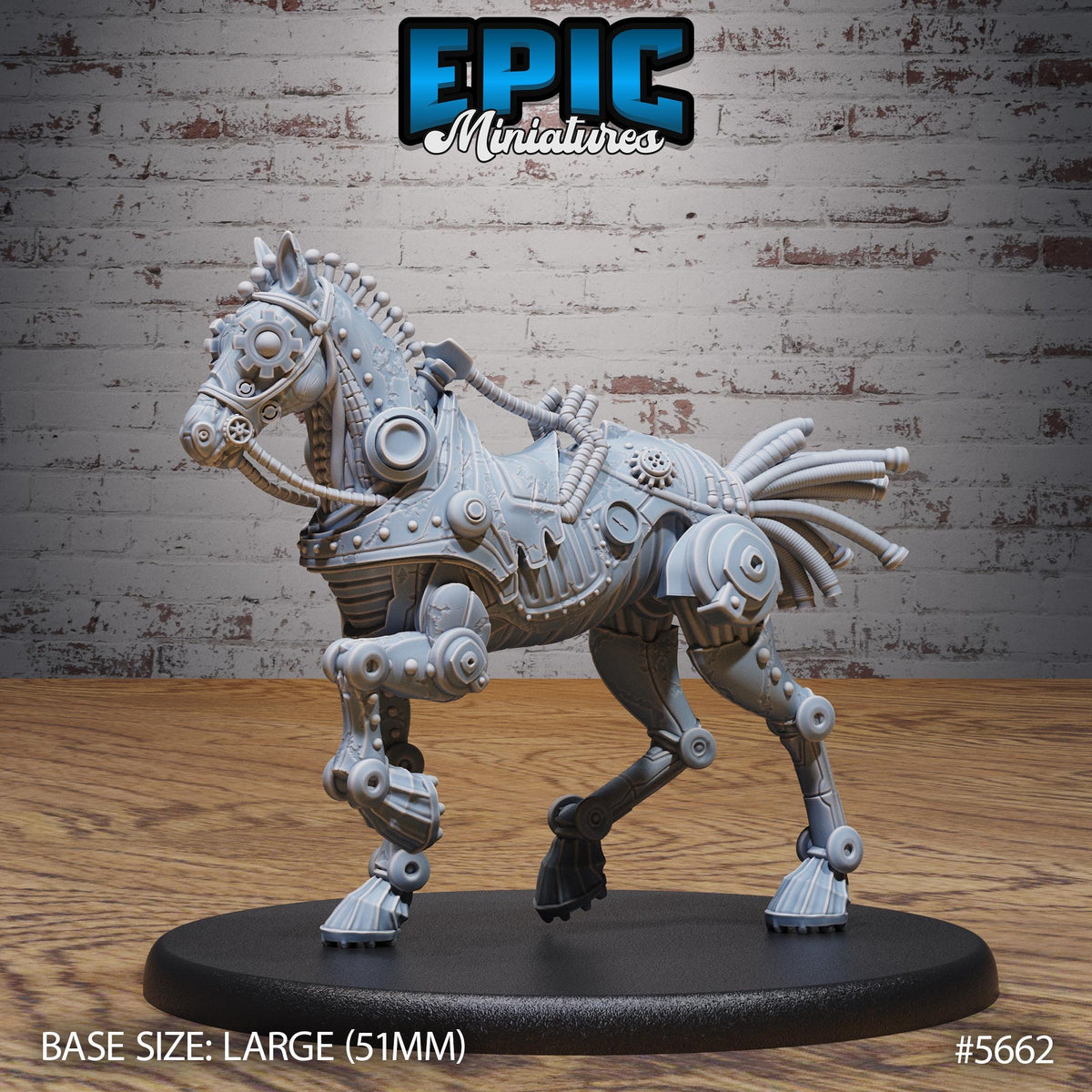 Horse Construct Option #5664 back DND miniature Mechanus Clockwork 16k resin