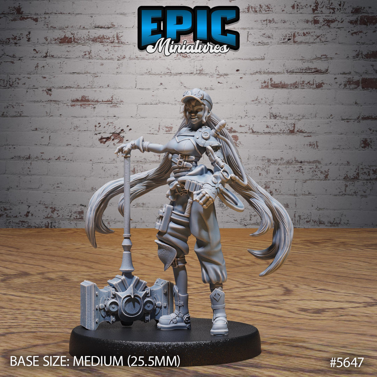Tinkerer Bethy Option #5647 front DND miniature Mechanus Clockwork 16k resin