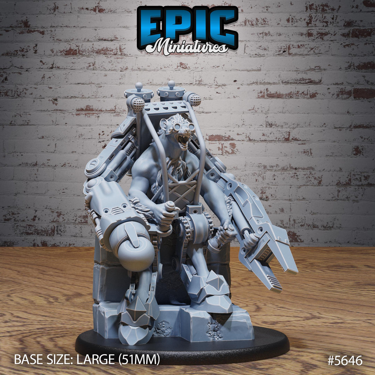 Artificer Gnoll Option #5645 back DND miniature Mechanus Clockwork 16k resin