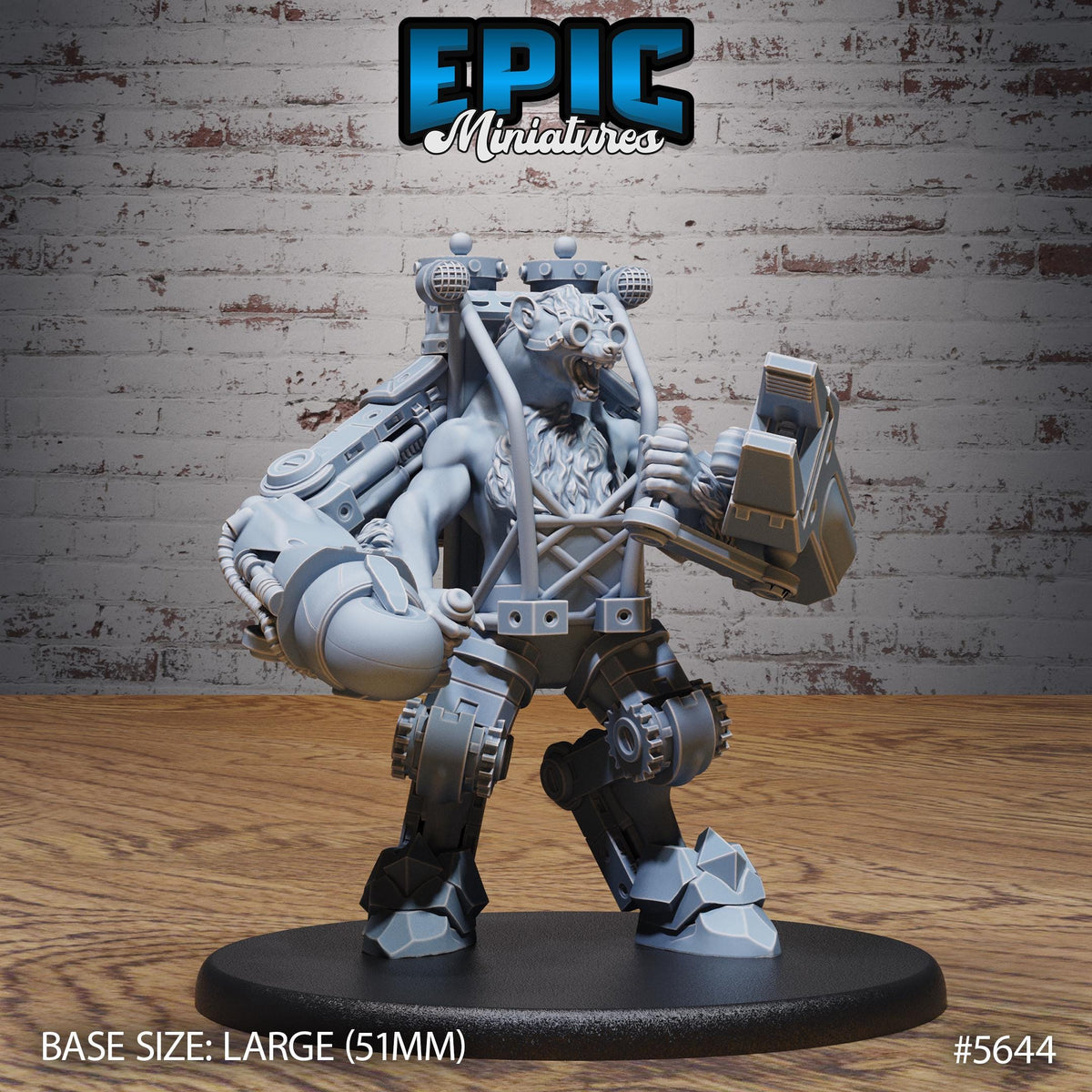 Artificer Gnoll Option #5646 back DND miniature Mechanus Clockwork 16k resin