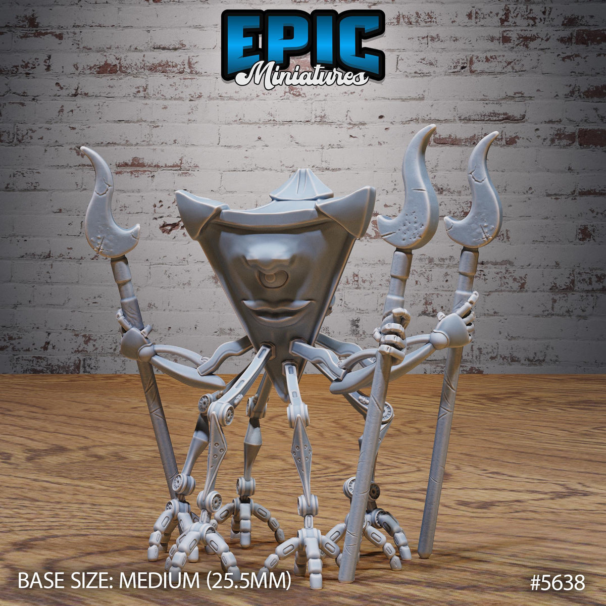Monodrone Duodrone Tridrone Quadrone Adventurer Option #5638 front DND miniature Mechanus Clockwork 16k resin
