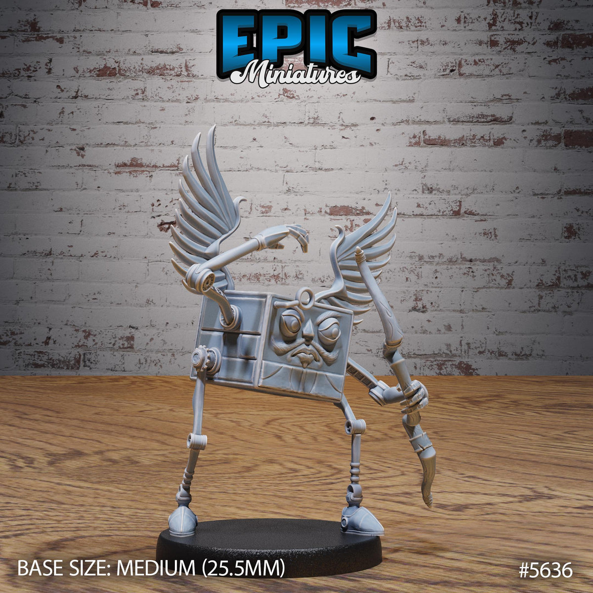 Monodrone Duodrone Tridrone Quadrone Adventurer Option #5636 front DND miniature Mechanus Clockwork 16k resin