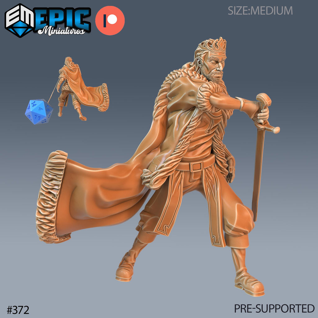 Corrupt King Set of 3 DND Minis | Last Rebellion Collection | TTRPG | Waterdeep Exandria Tiamat Curse Strahd Throne Option #372 front DND miniature  16k resin