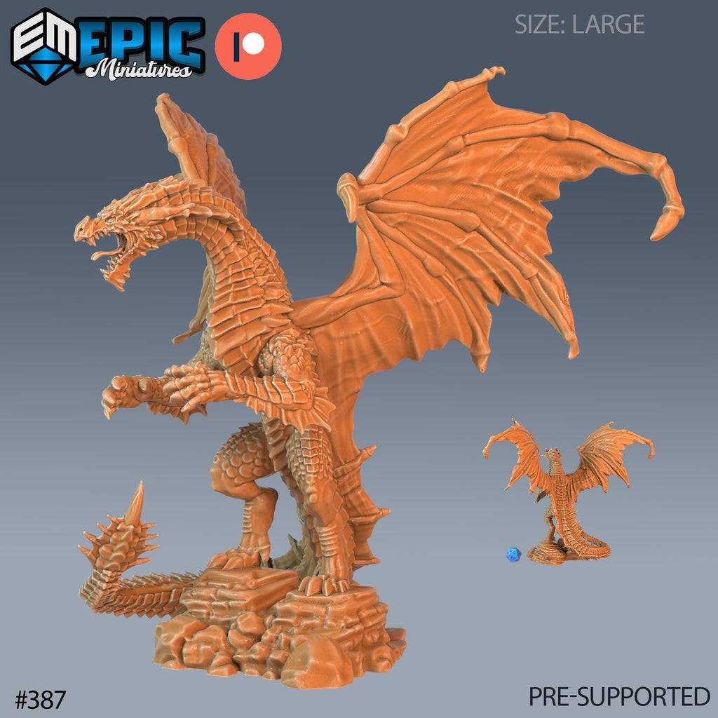 Yellow Dragon Set of 3 DND Minis | Last Rebellion Collection | TTRPG | Waterdeep Exandria Tiamat Curse Strahd Option #387 front DND miniature  16k resin